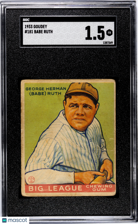 1933 Goudey Babe Ruth #181 SGC 1.5
