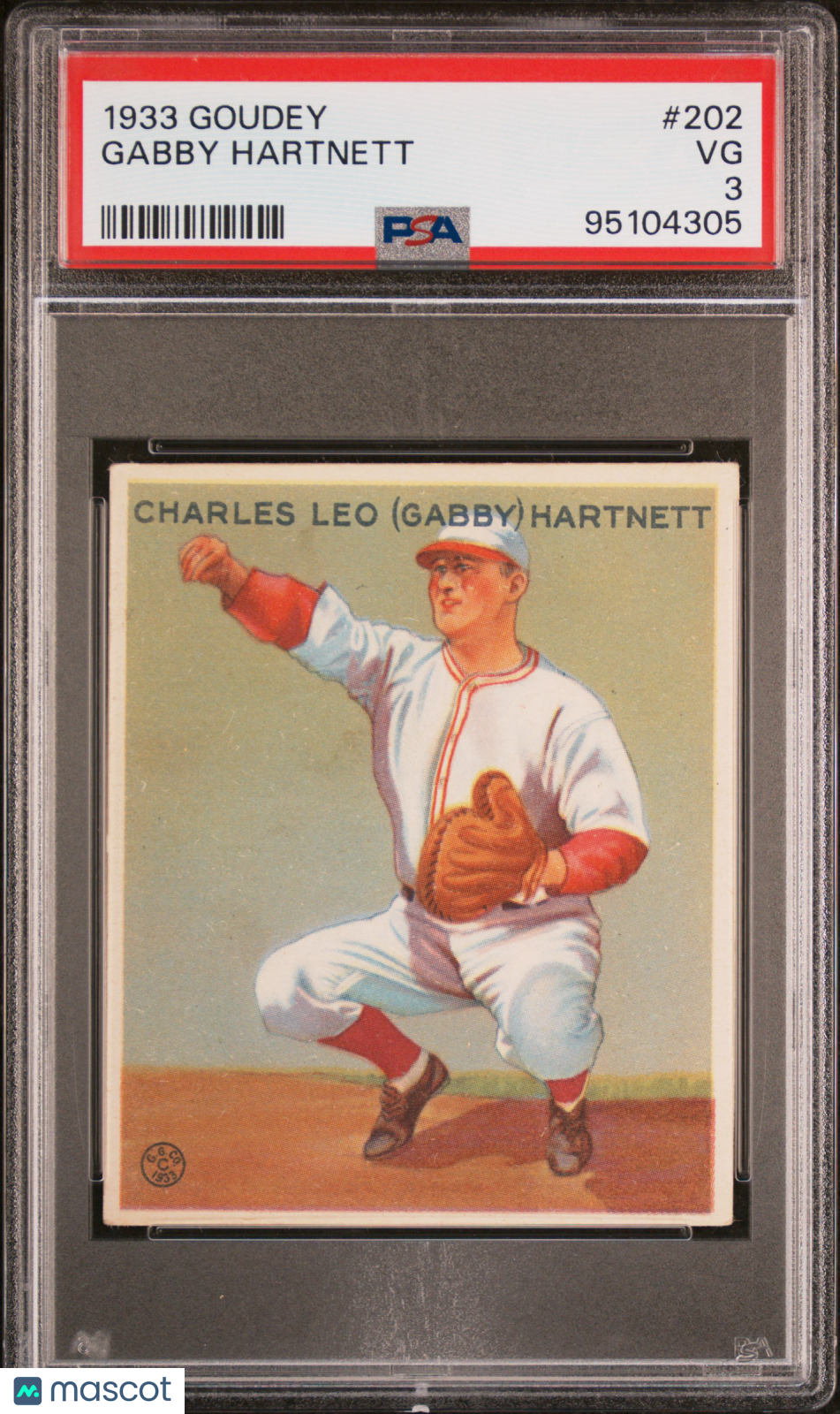 1933 Goudey Gabby Hartnett #202 PSA 3