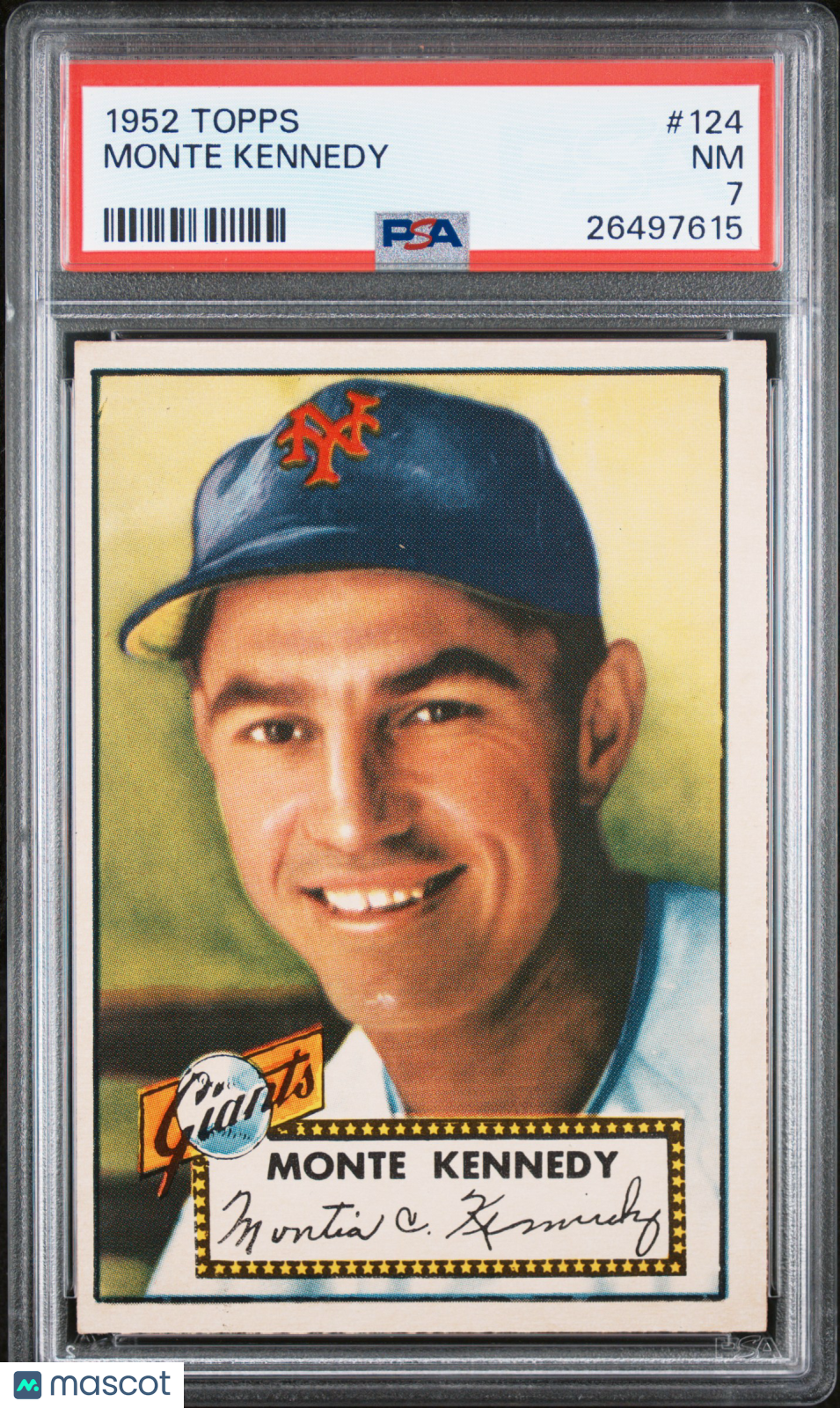1952 Topps Monte Kennedy #124 PSA 7