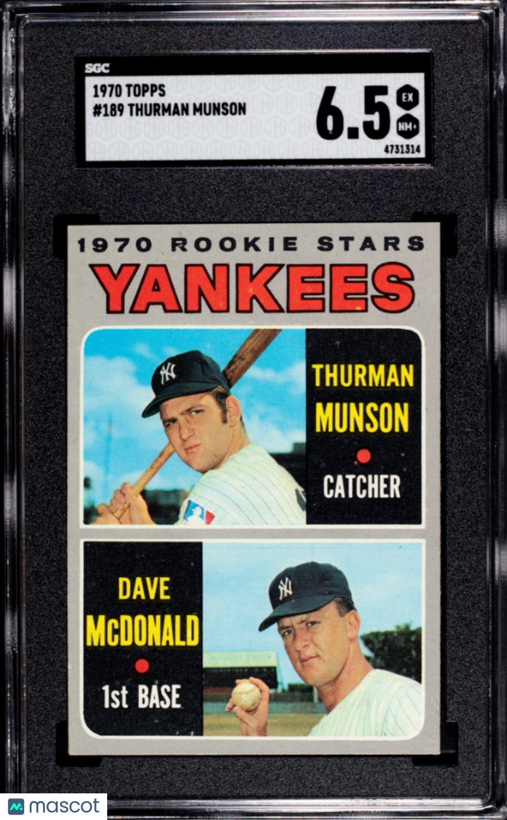 1970 Topps Thurman Munson #189 SGC 6.5