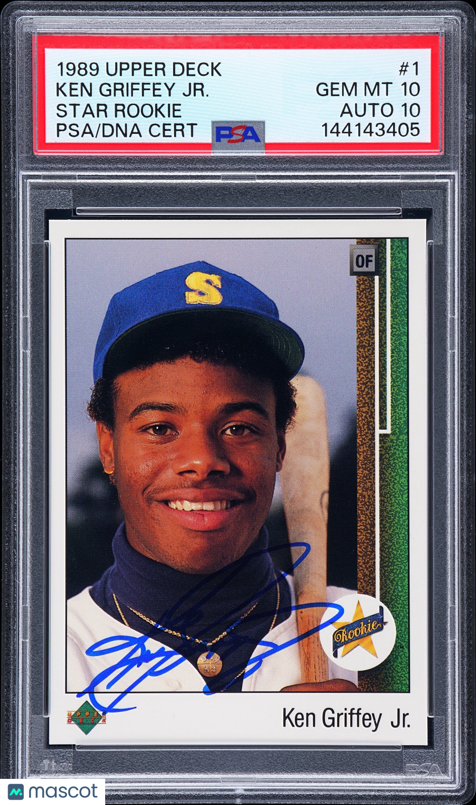 1989 Upper Deck Ken Griffey JR. #1 Star Rookie PSA 10 Auto 10