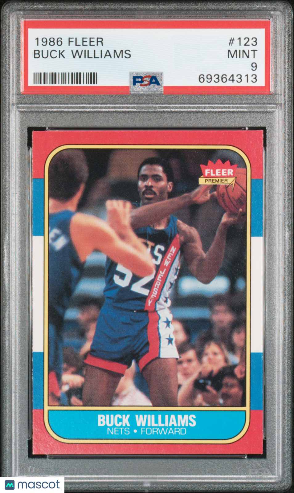 1986 Fleer Buck Williams #123 PSA 9