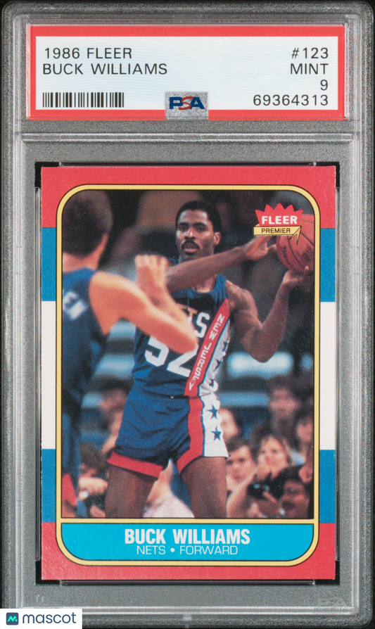 1986 Fleer Buck Williams #123 PSA 9