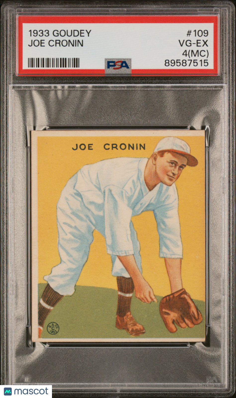 1933 Goudey Joe Cronin #109 MC PSA 4
