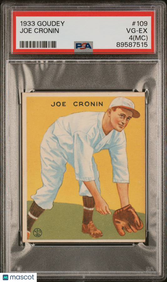 1933 Goudey Joe Cronin #109 MC PSA 4