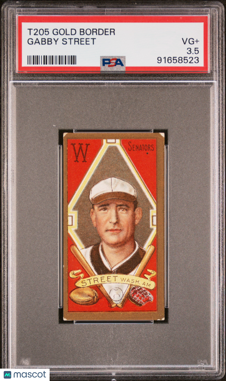 1911 T205 Gold Border Gabby Street PSA 3.5