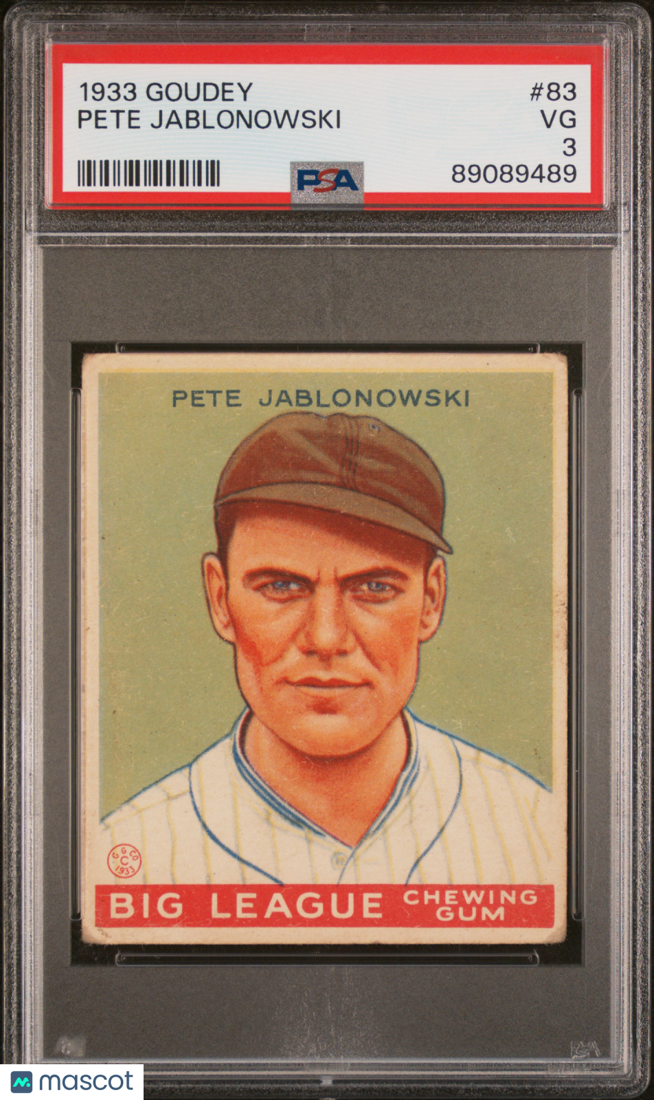 1933 Goudey Pete Jablonowski #83 PSA 3