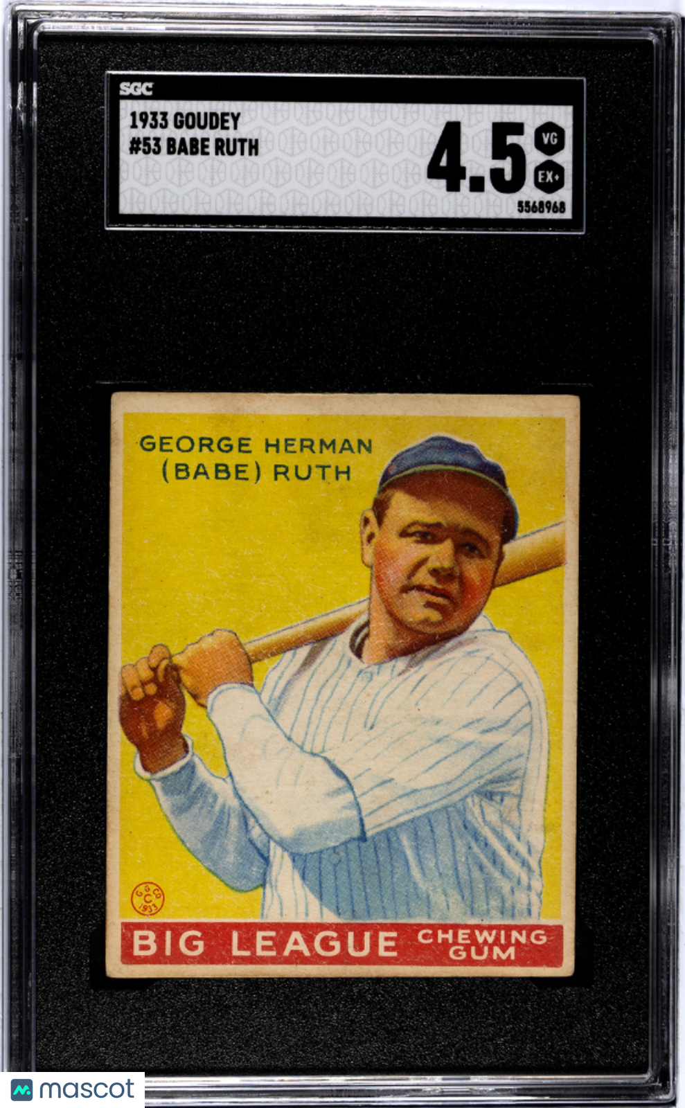 1933 Goudey Babe Ruth #53 SGC 4.5