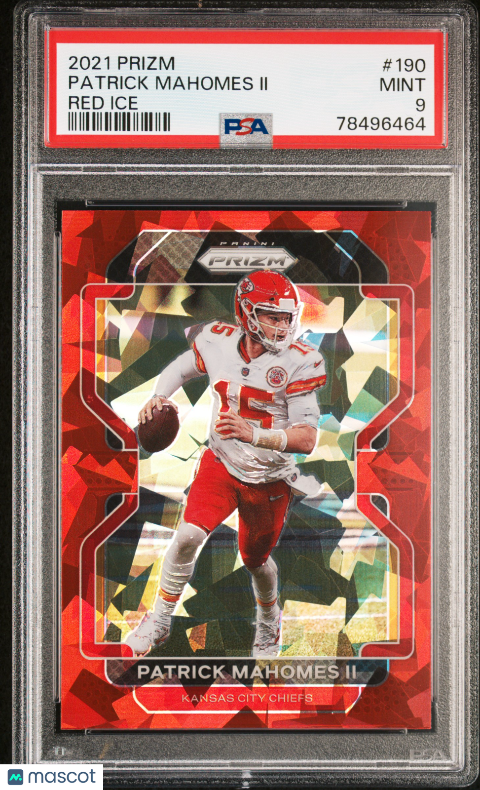 2021 Panini Prizm Patrick Mahomes II #190 Red Ice PSA 9