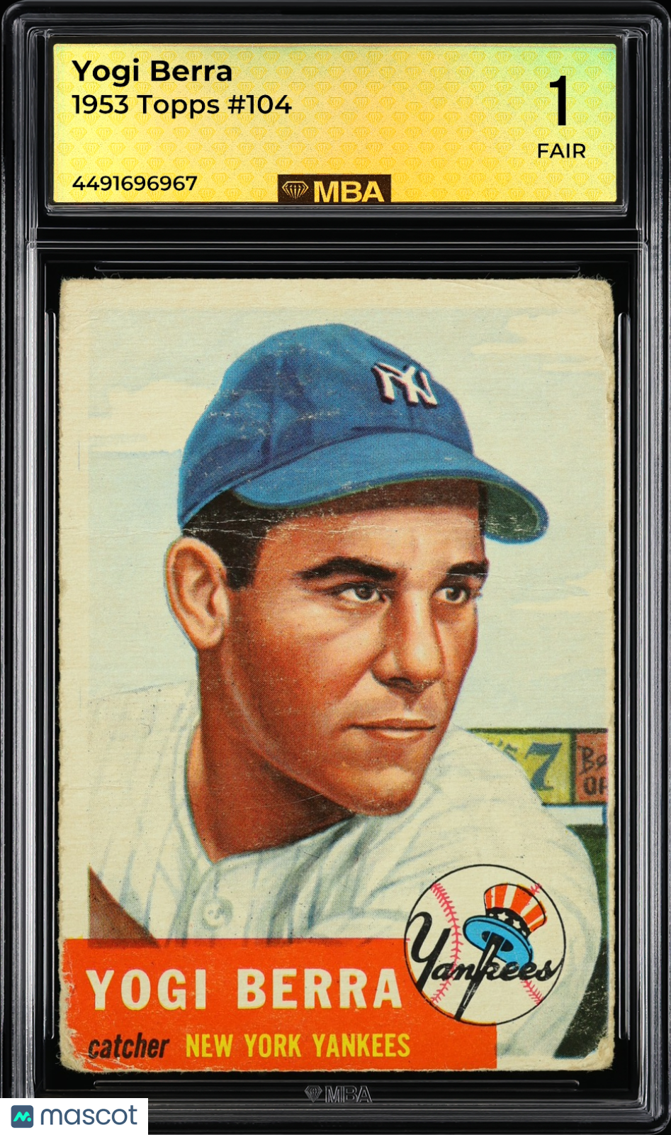 1953 Topps Yogi Berra #104 MBA 1