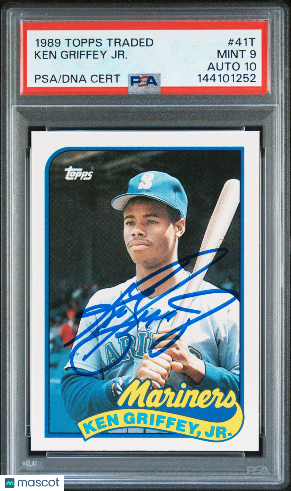 1989 Topps Traded Ken Griffey JR. #41T PSA 9 Auto 10
