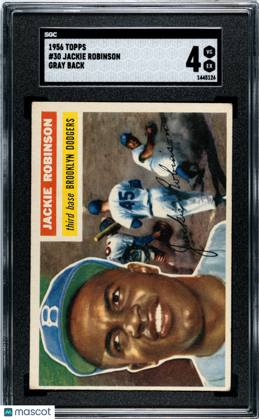 1956 Topps Jackie Robinson #30 Gray Back SGC 4