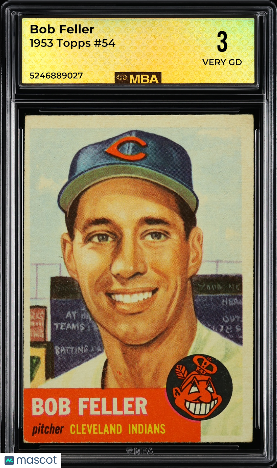 1953 Topps Bob Feller #54 MBA 3