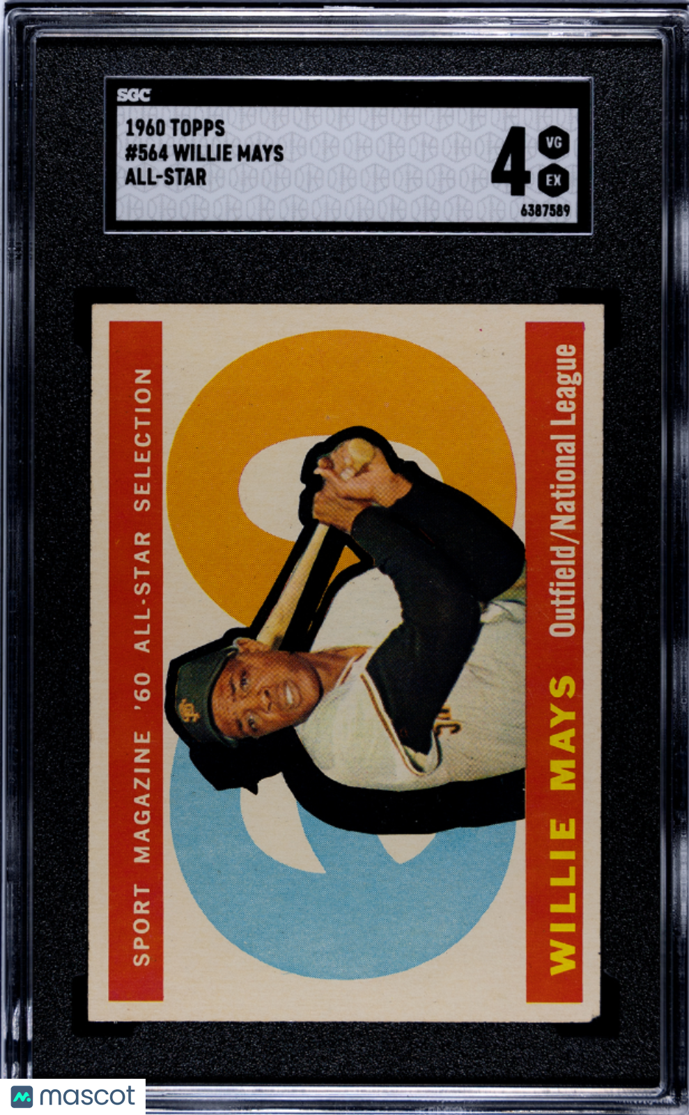 1960 Topps Willie Mays #564 All Star SGC 4