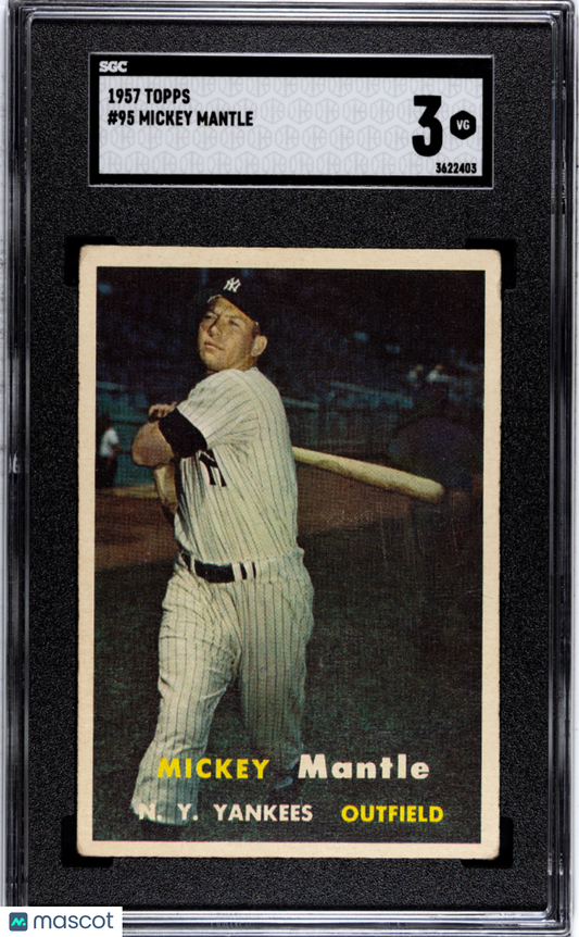 1957 Topps Mickey Mantle #95 SGC 3