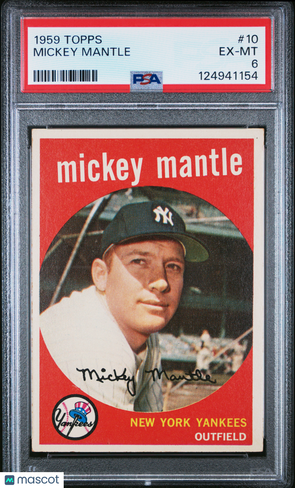 1959 Topps Mickey Mantle #10 PSA 6
