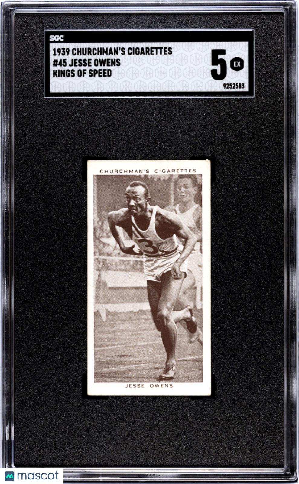 1939 Churchman's Cigarettes Kings Of Speed Jesse Owens #45 SGC 5