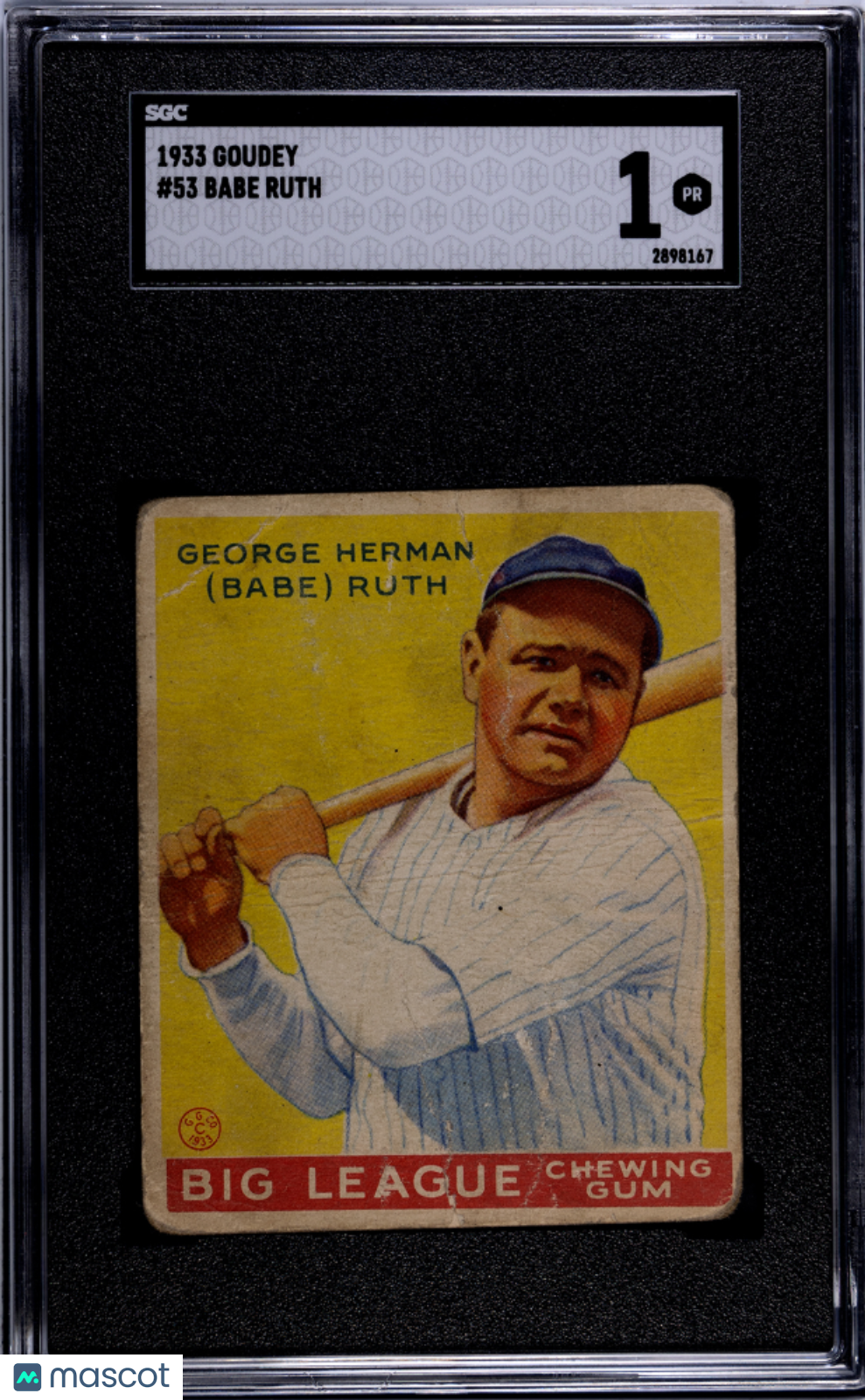 1933 Goudey Babe Ruth #53 SGC 1