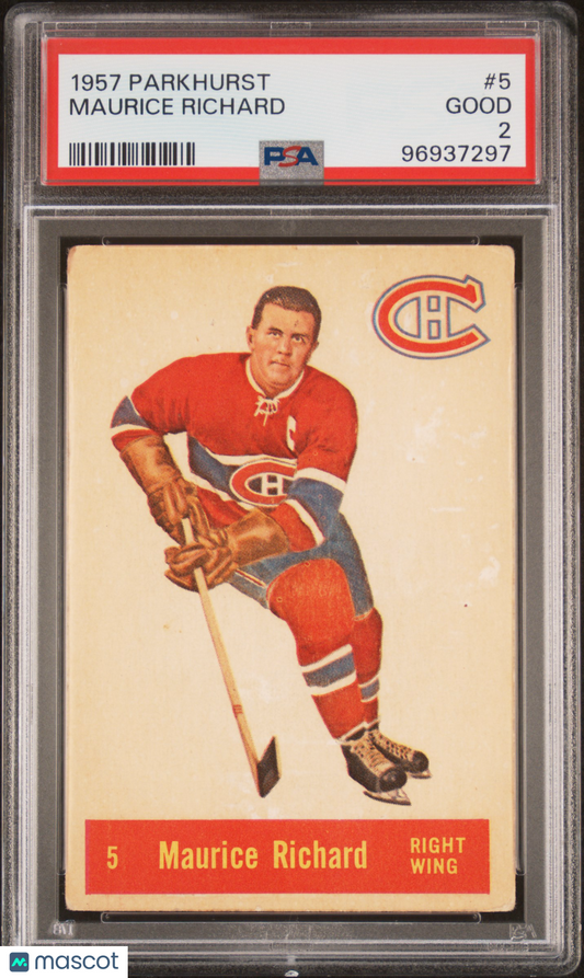 1957 Parkhurst Maurice Richard #5 PSA 2