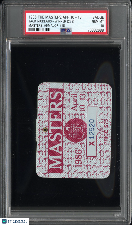 1986 The Masters-Badge Major #18 Masters #6 PSA 10