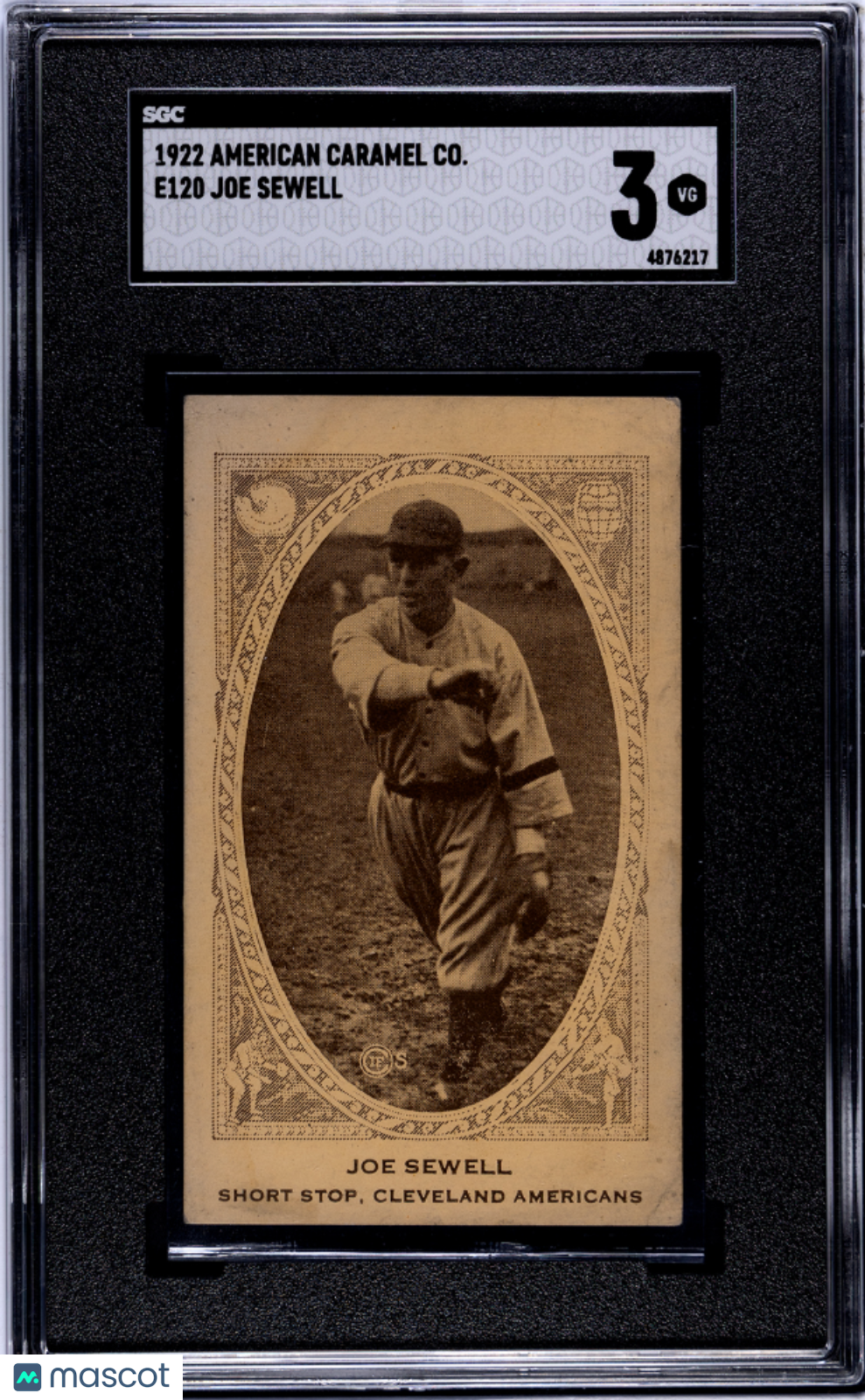 1922 American Caramel Co. (E120) Joe Sewell SGC 3