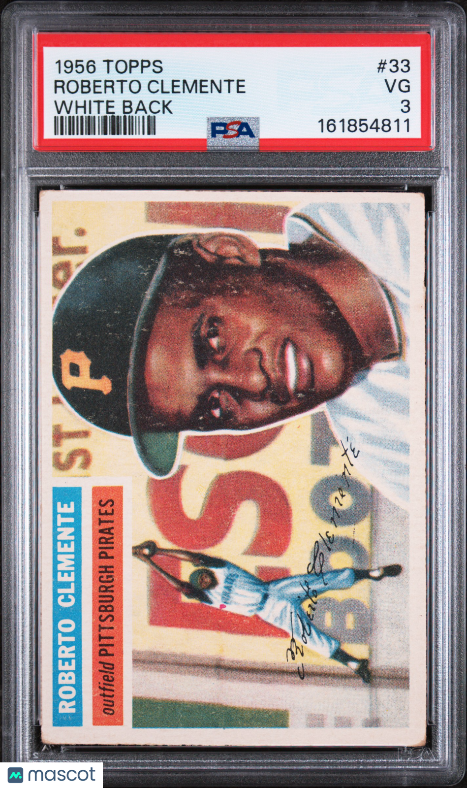 1956 Topps Roberto Clemente #33 White Back PSA 3