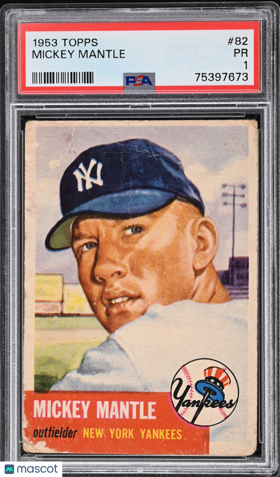 1953 Topps Mickey Mantle #82 PSA 1
