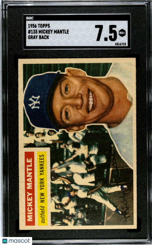 1956 Topps Mickey Mantle #135 Gray Back SGC 7.5