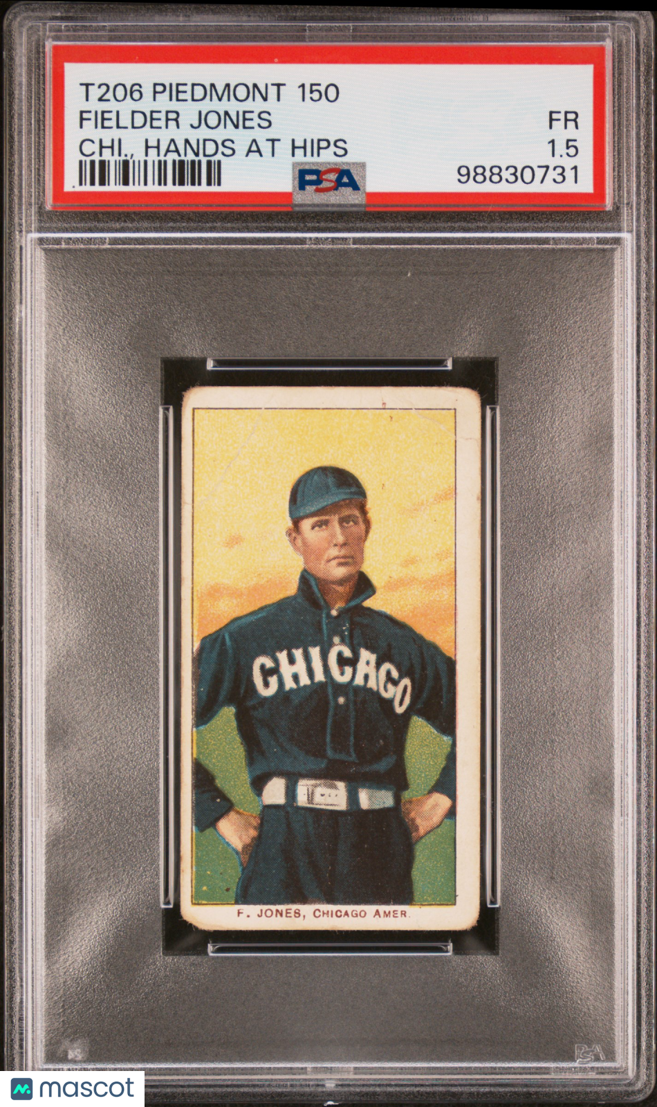 1909-11 T206 Piedmont 150 Fielder Jones Chi. , Hands At Hips PSA 1.5