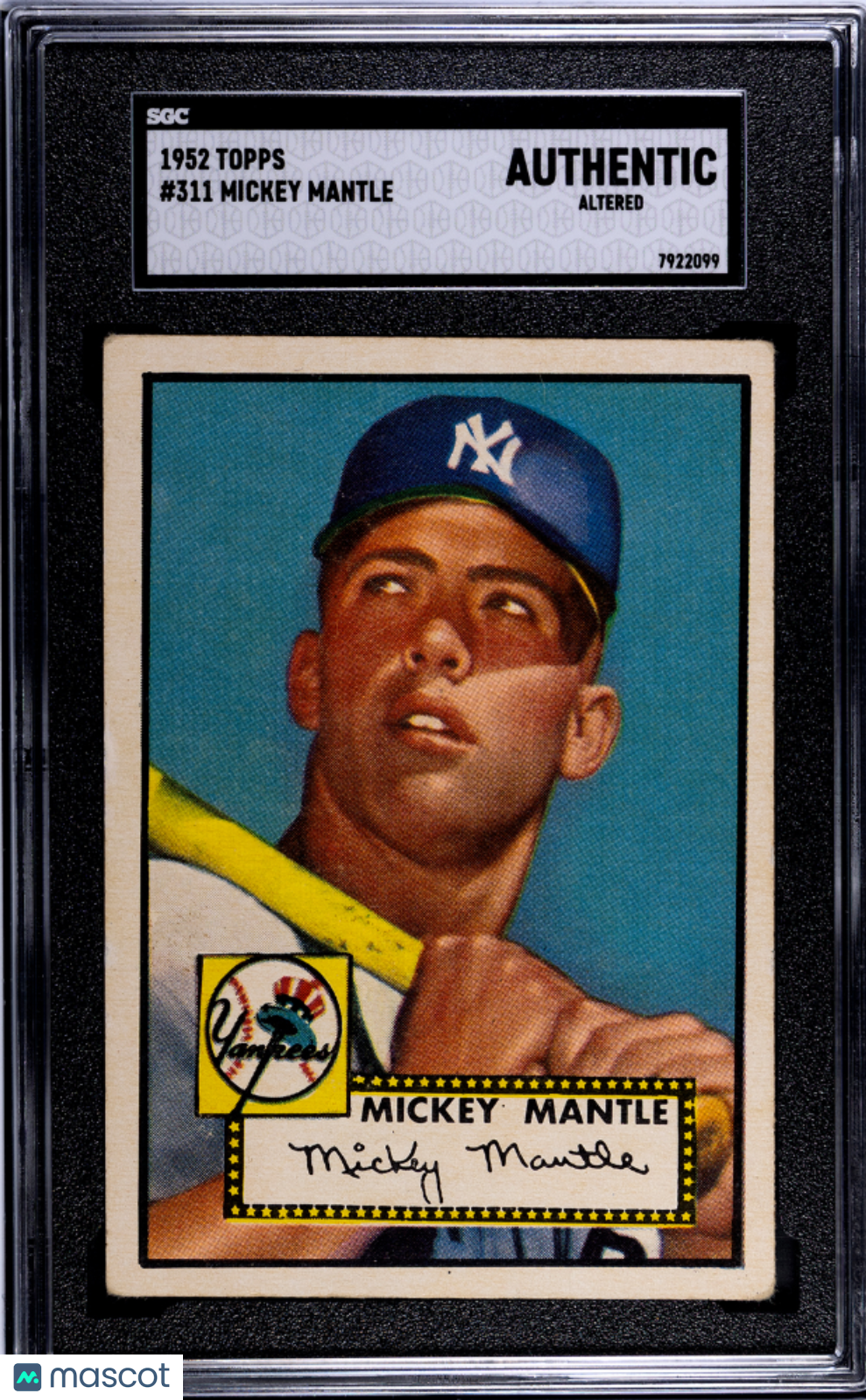 1952 Topps Mickey Mantle #311 SGC A