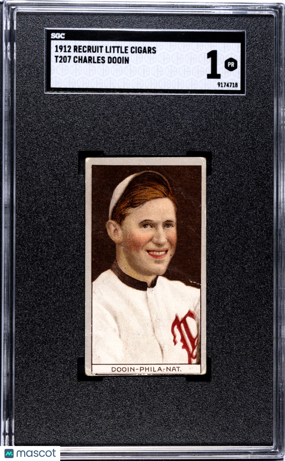 1912 Recruit Little Cigars (T207) Charles Dooin SGC 1