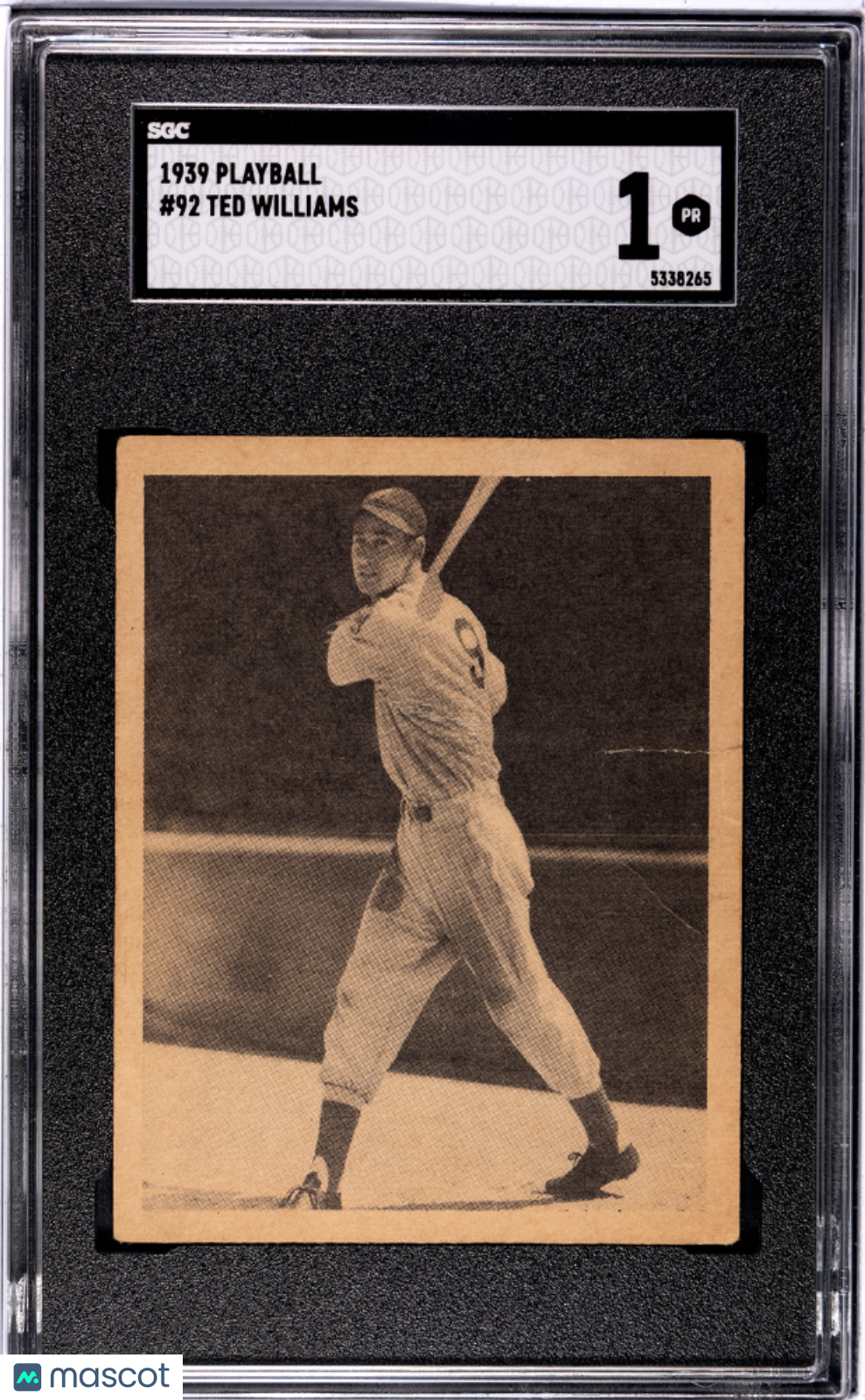 1939 Playball Ted Williams #92 SGC 1