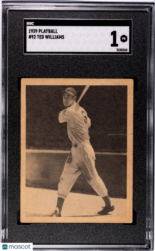1939 Playball Ted Williams #92 SGC 1