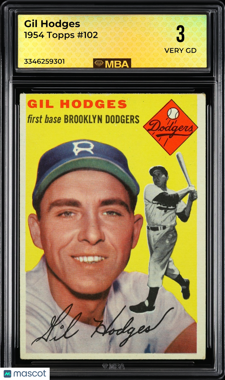 1954 Topps Gil Hodges #102 MBA 3