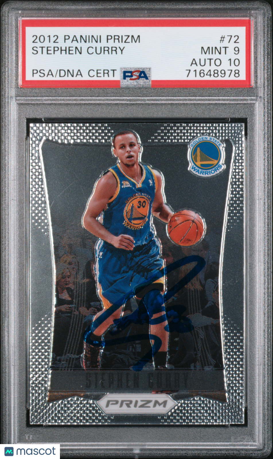 2012 Panini Prizm Stephen Curry #72 PSA 9 Auto 10