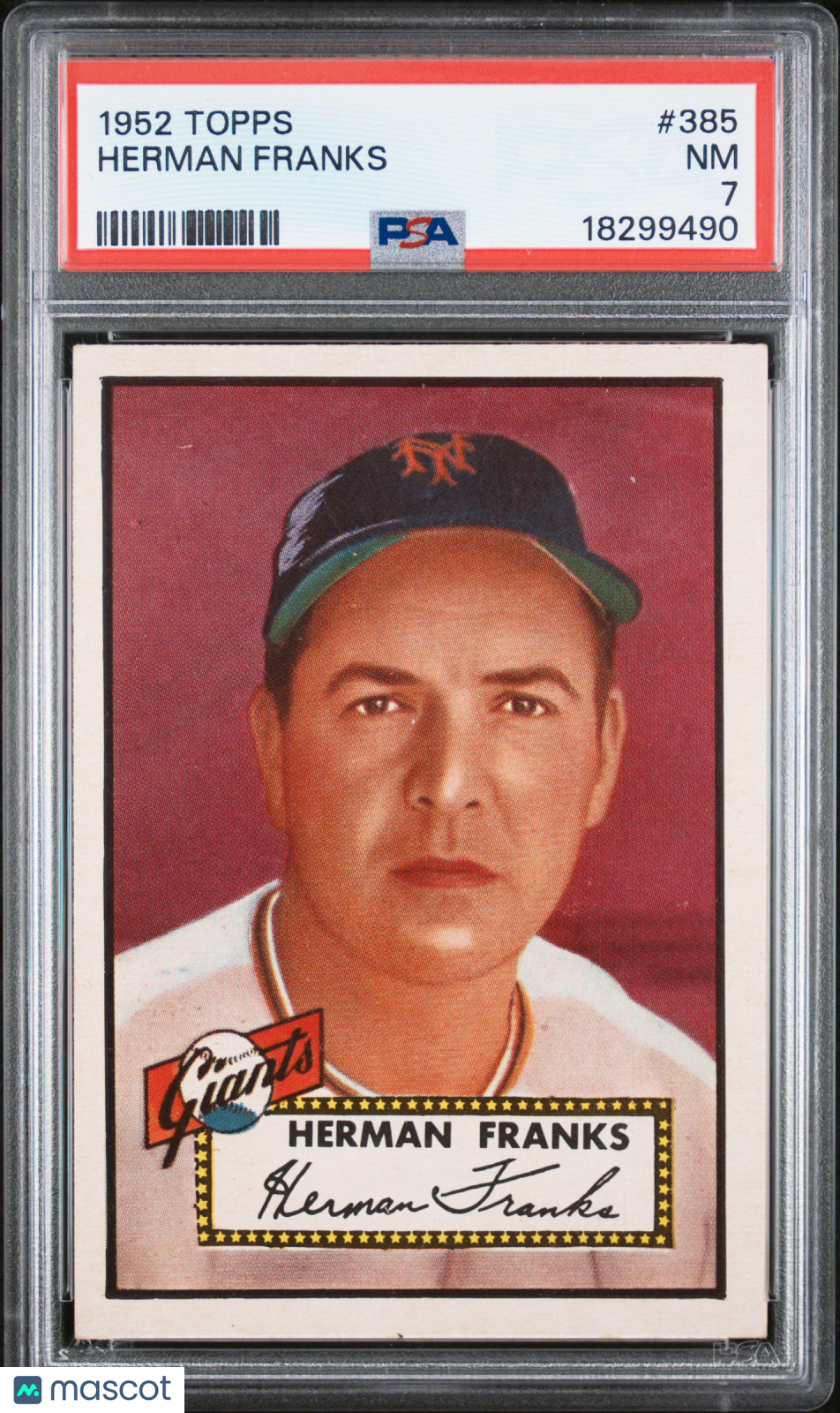 1952 Topps Herman Franks #385 PSA 7