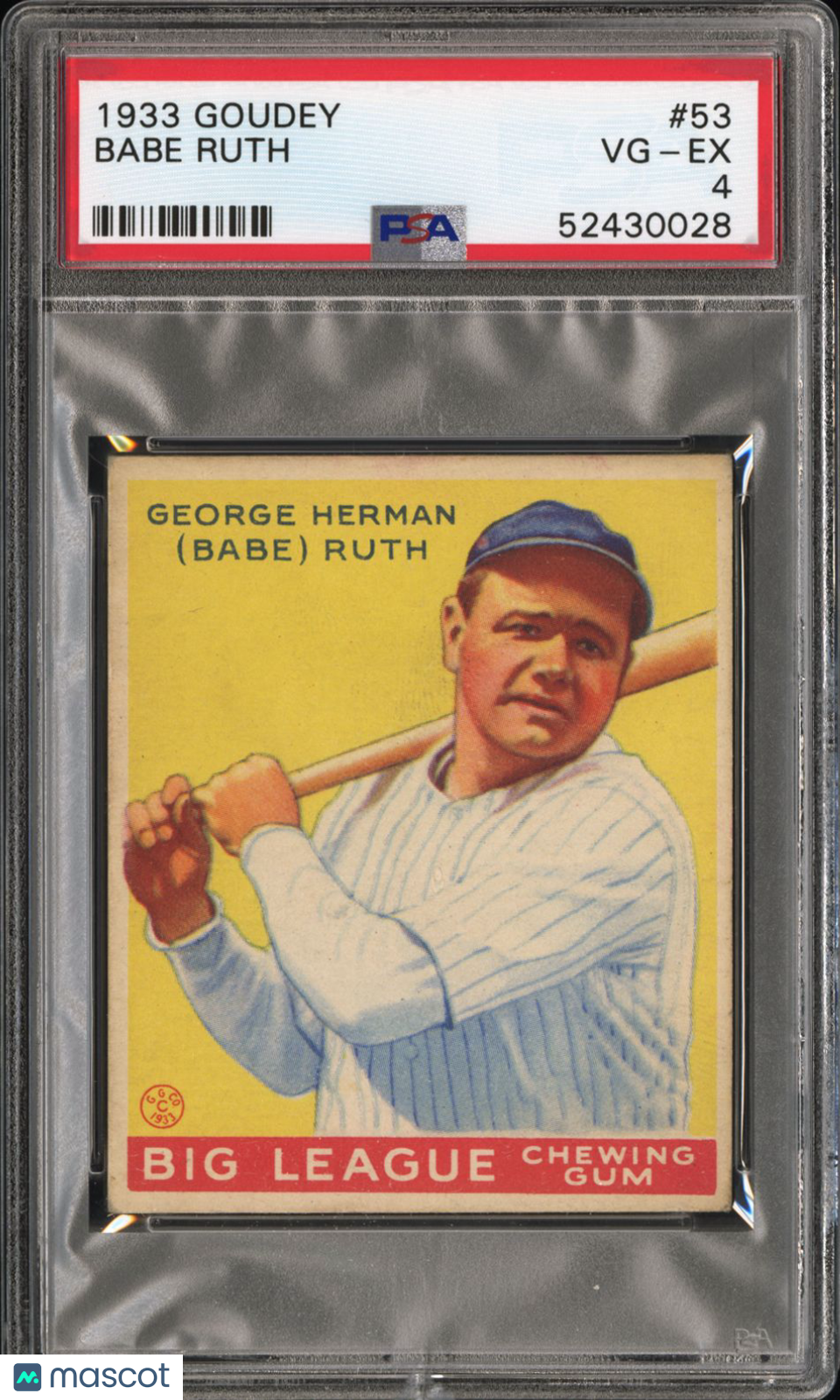 1933 Goudey Babe Ruth #53 PSA 4