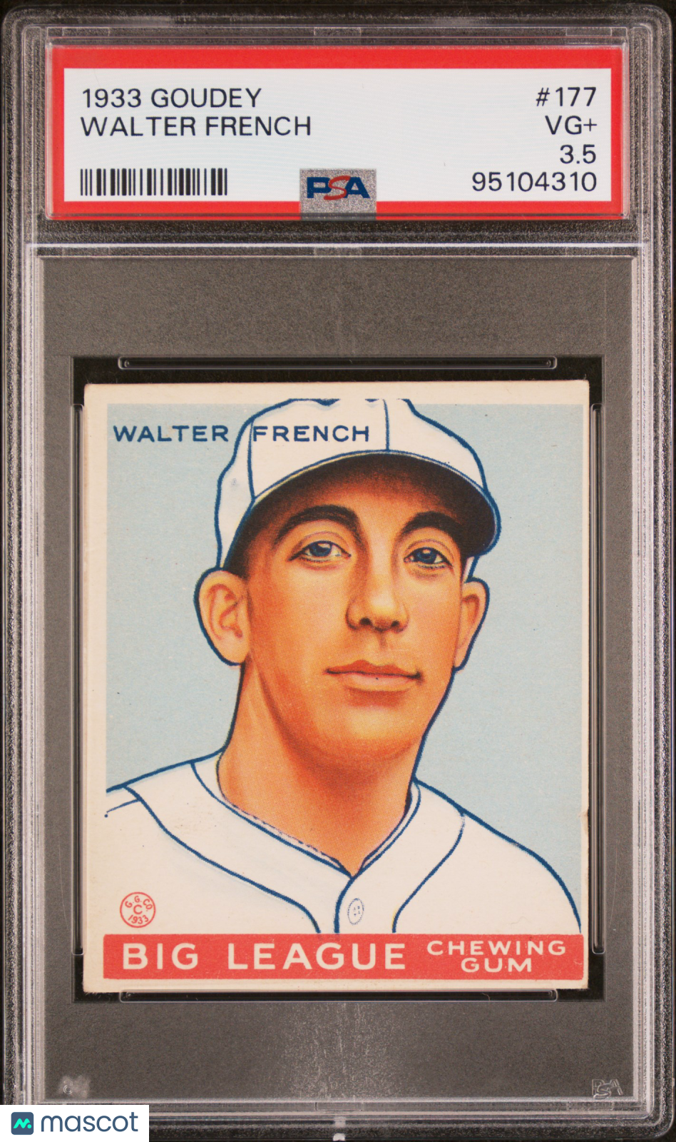1933 Goudey Walter French #177 PSA 3.5