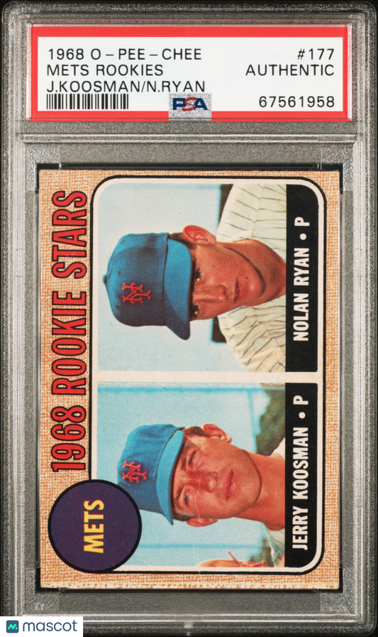 1968 O-Pee-Chee Mets Rookies #177 J. Koosman N. Ryan PSA A
