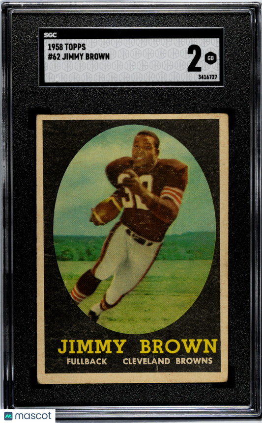 1958 Topps Jimmy Brown #62 SGC 2