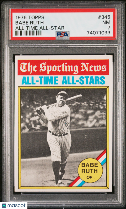 1976 Topps Babe Ruth #345 All Time All Star PSA 7