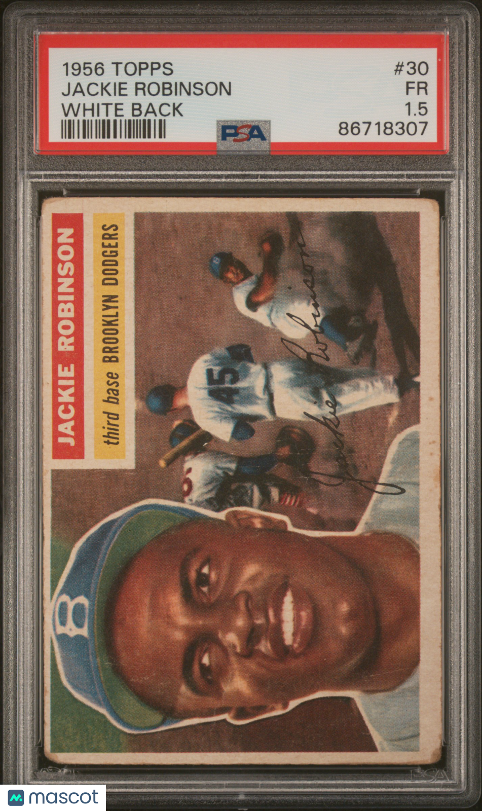 1956 Topps Jackie Robinson #30 White Back PSA 1.5