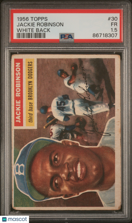 1956 Topps Jackie Robinson #30 White Back PSA 1.5