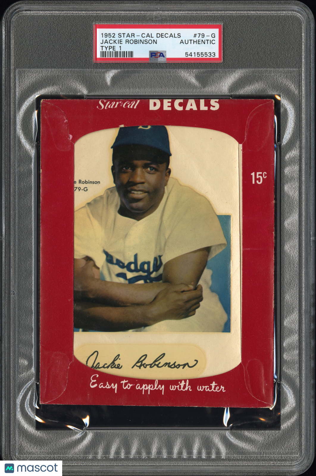 1952 Star-Cal Decals Type 1 Jackie Robinson #79-G PSA A