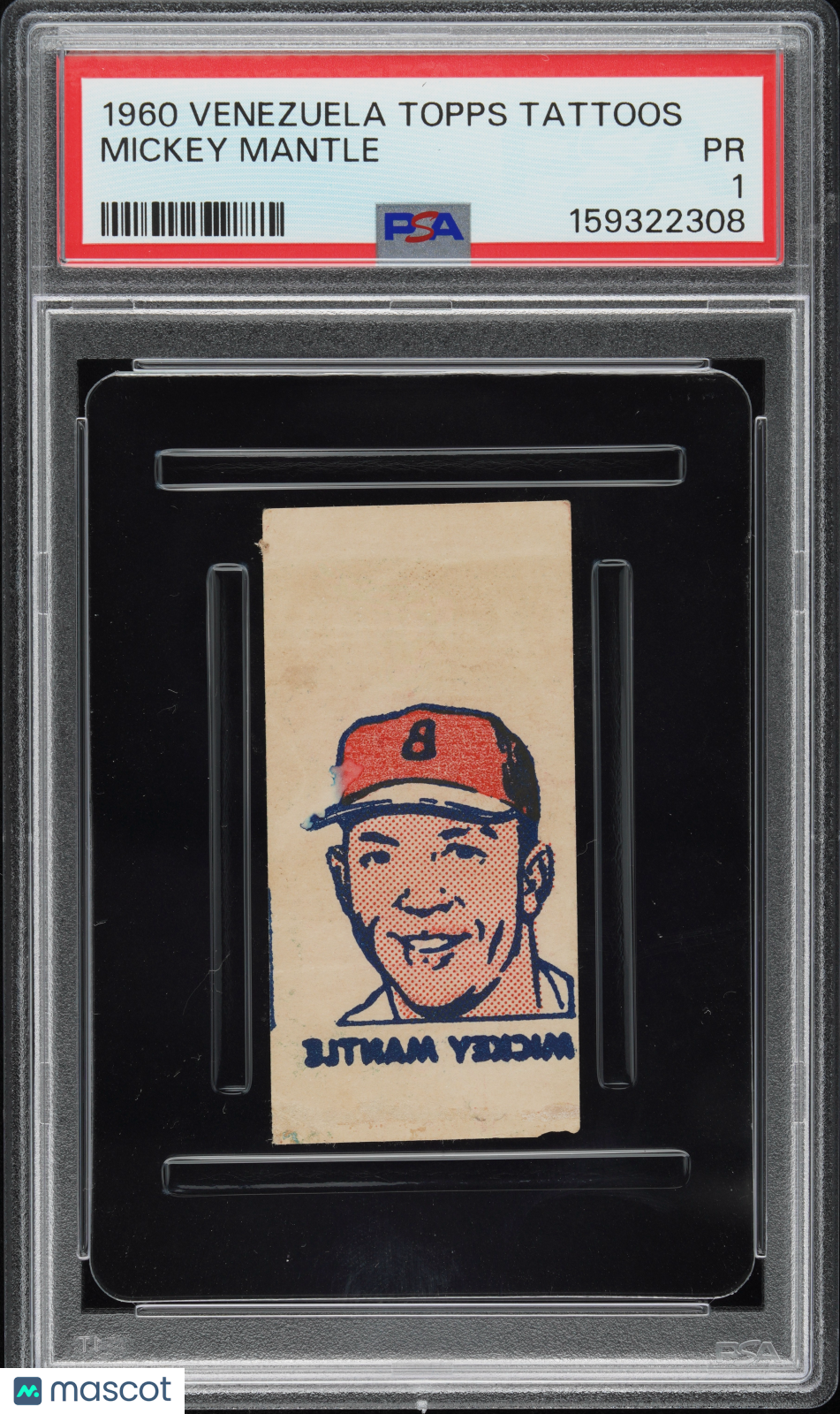 1960 Venezuela Topps Tattoos Mickey Mantle PSA 1