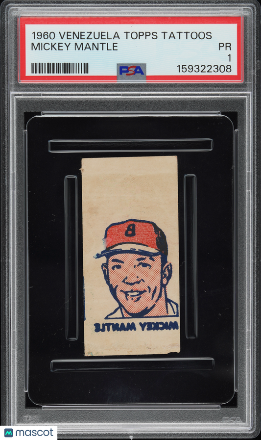 1960 Venezuela Topps Tattoos Mickey Mantle PSA 1