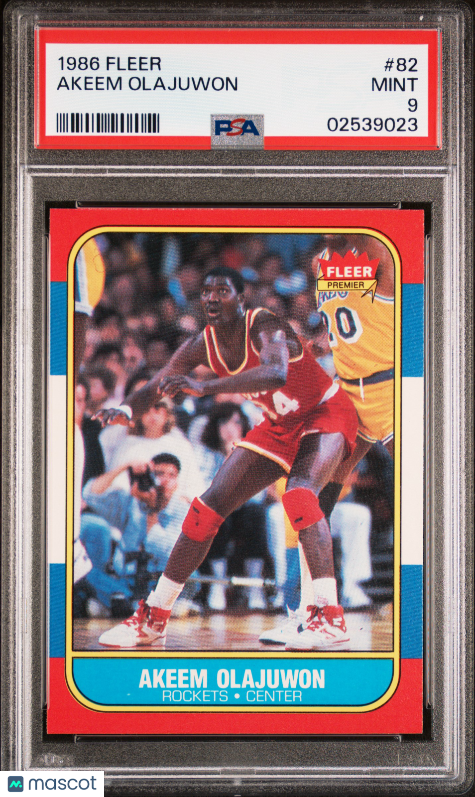 1986 Fleer Akeem Olajuwon #82 PSA 9