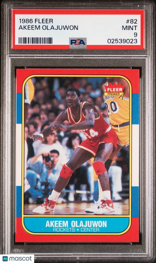 1986 Fleer Akeem Olajuwon #82 PSA 9