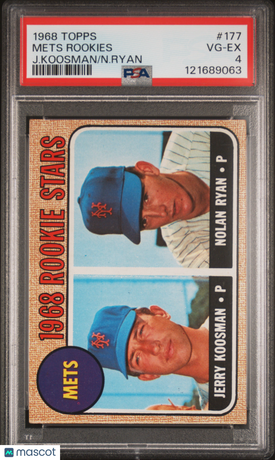 1968 Topps Mets Rookies #177 J. Koosman N. Ryan PSA 4