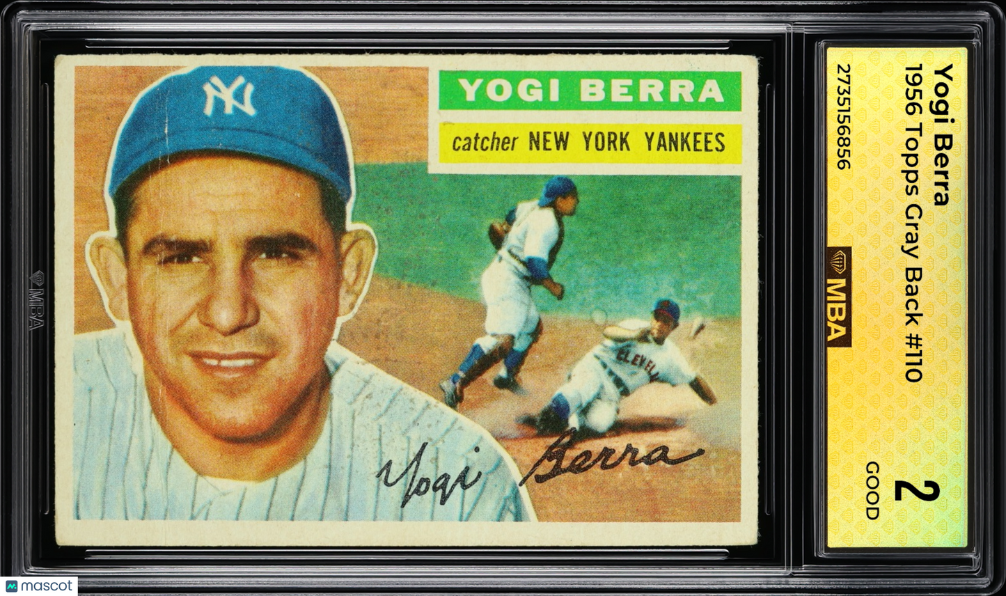 1956 Topps Yogi Berra #110 Gray Back MBA 2